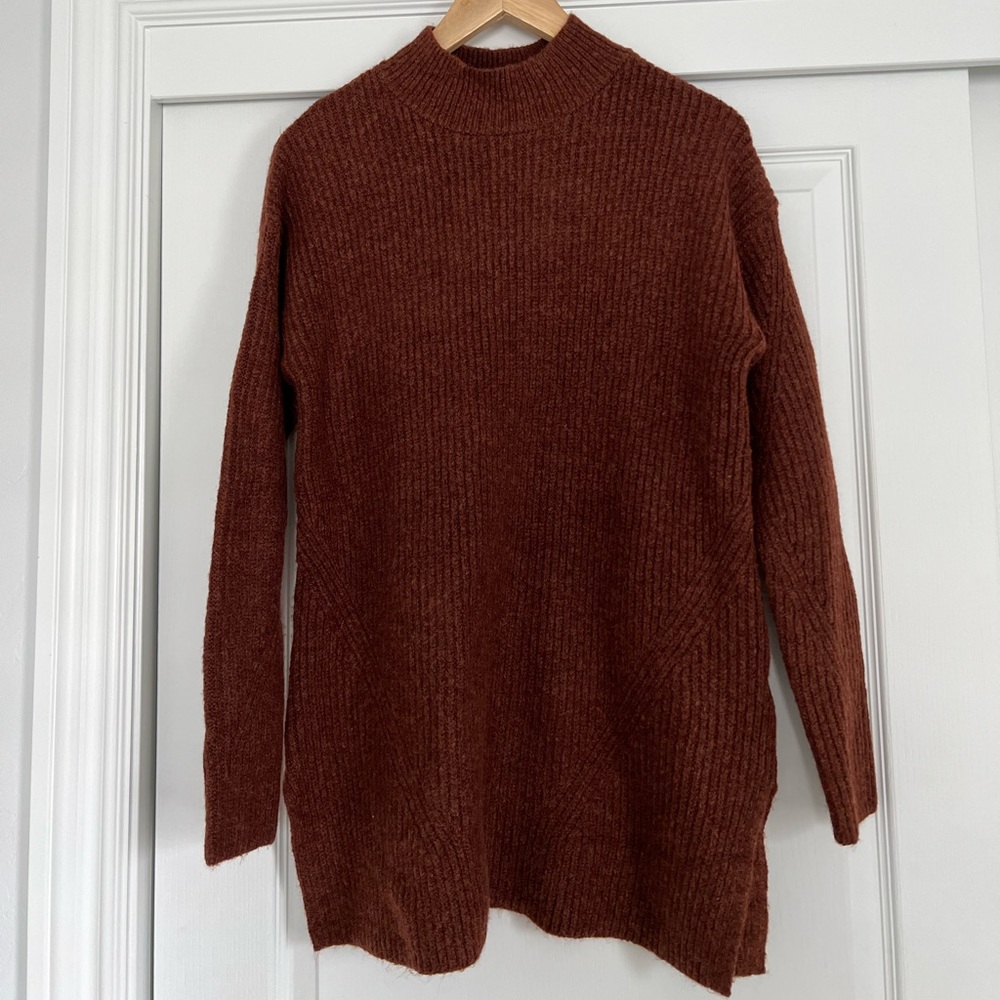 Burnt Orange Mock Neck Sweater